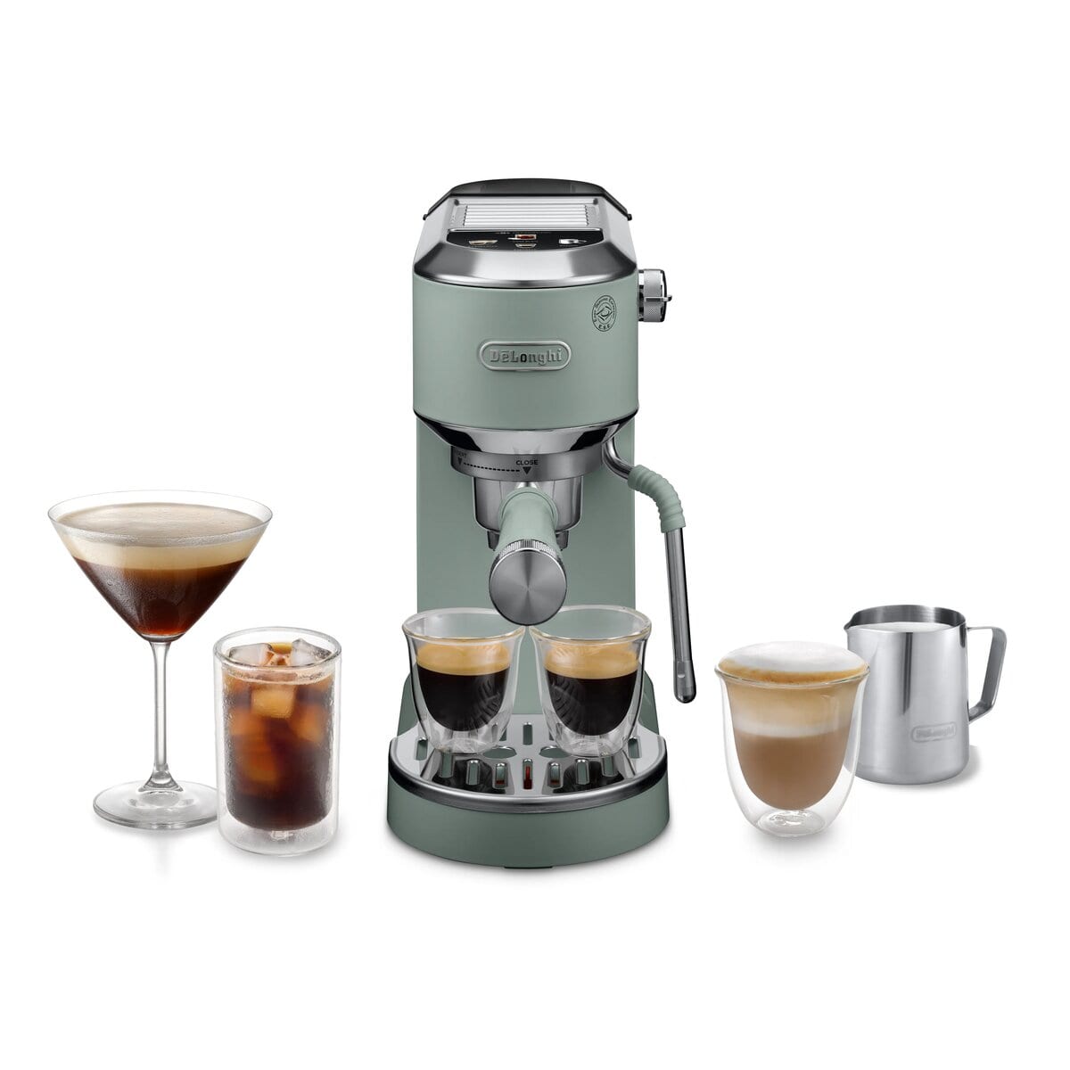 13 De'Longhi Dedica Duo EC890.GR в зелено с еспресо, лате, Cold Brew и кана за мляко