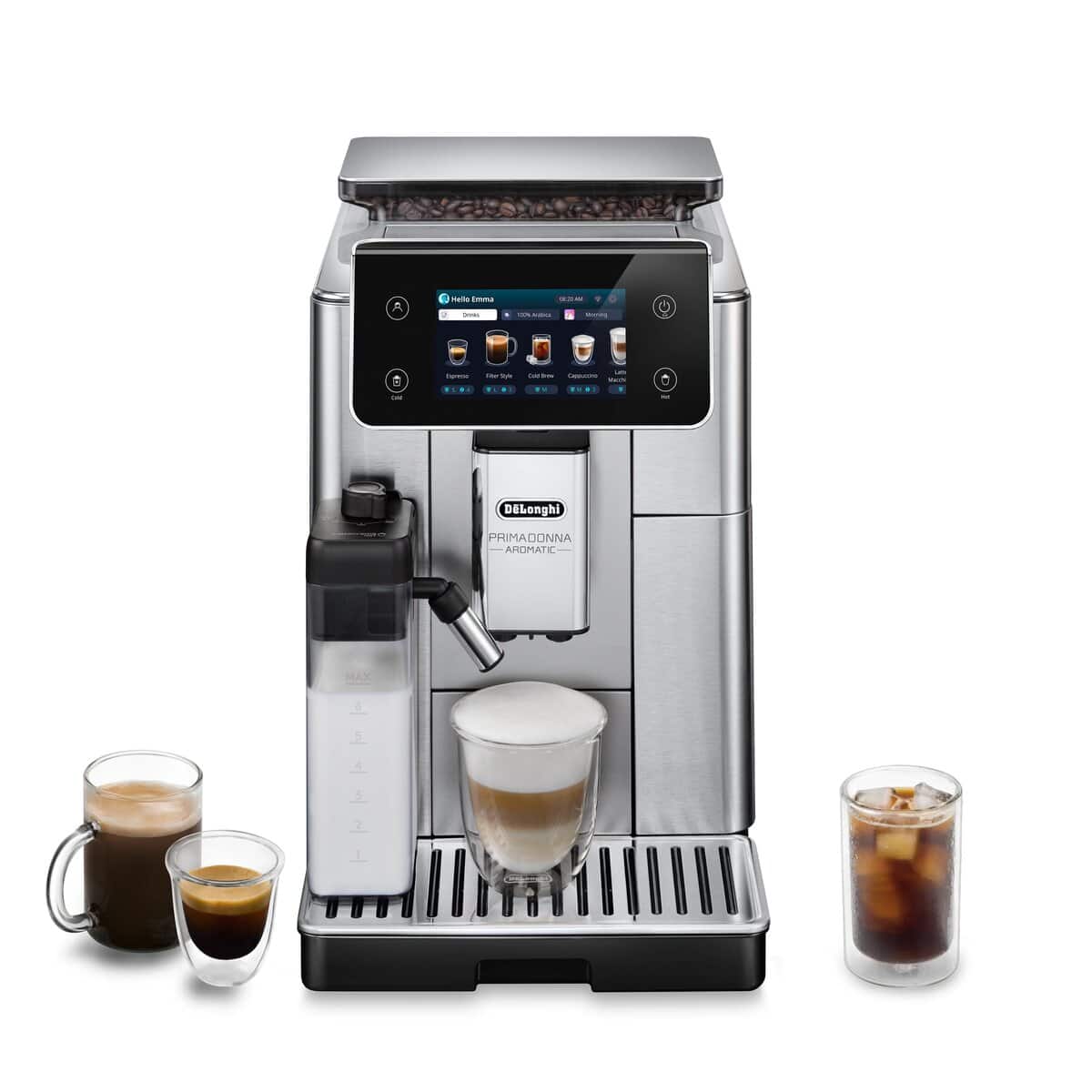 01 De'Longhi PrimaDonna Aromatic ECAM630.55.SSM с топли и студени напитки
