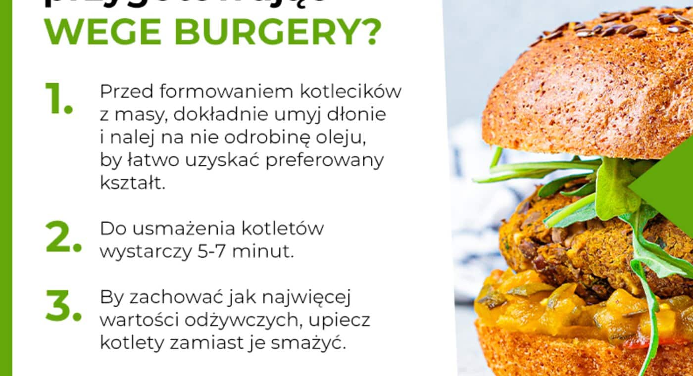 O czym pamiętać przygotowując wege burgery - infografika.
