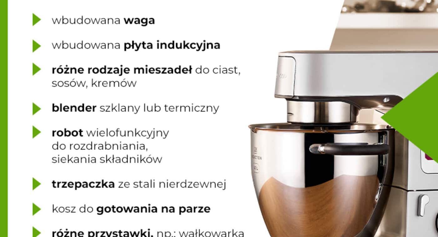 Wieloetapowy przepis? Pomoże Ci robot planetarny Kenwood - infografika.