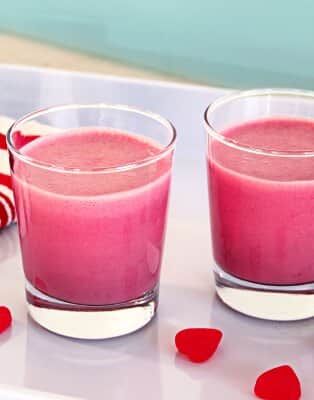 Ružové valentínske smoothie