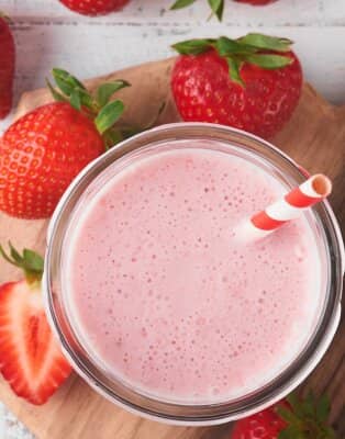 Milkshake fraise banane