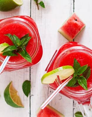 Smoothie pastèque basilic