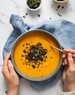 Chilled pumpkin tomato soup
