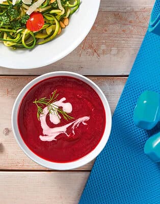 Bleib fit, ernähre dich gesund. Ein fitteres Leben mit gesünderem Essen.