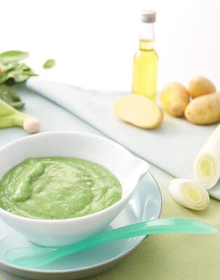 Spinach potato purée