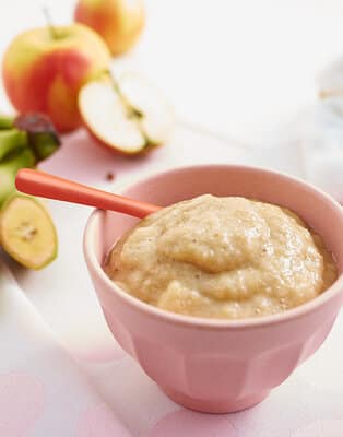 Banana apple purée