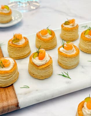 Tartaletas de mousse de salmón ahumado