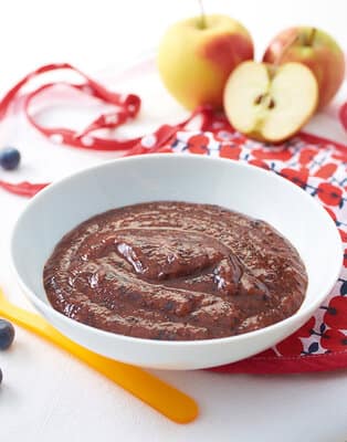 Apple blueberry purée