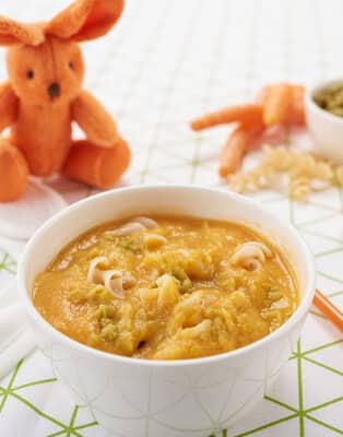 Vegetable purée with pasta