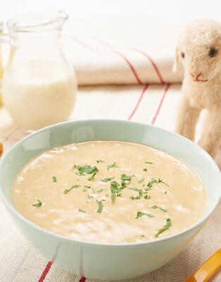 Soy milk-based mushroom soup