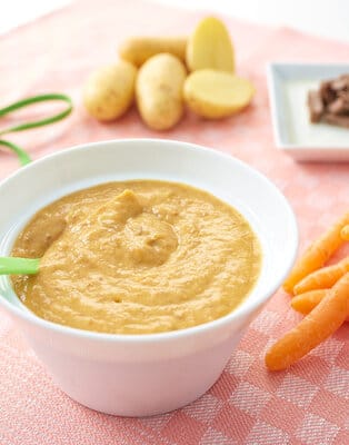 Beef potato carrot purée