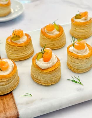 Tartaletas de mousse de salmón ahumado