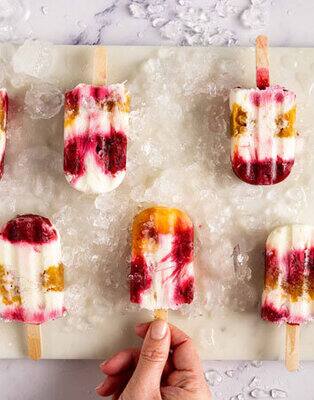 Peachy Rasberry Coconut Pops