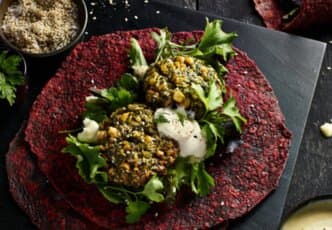 Wraps à la betterave et falafels