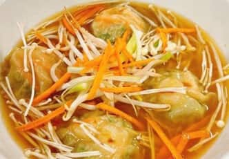 Bouillon Thaï ravioli de crevettes