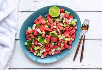 Brunoise d'été pastèque et concombre