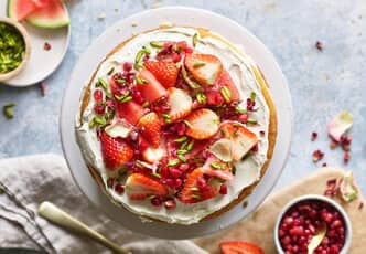 Watermelon and Rose Layer Cake