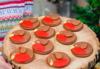 Robin Christmas Tree Decoration Biscuits by Juliet Sear