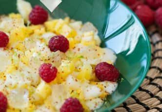 Salade de fruits, sirop à l’aloé vera