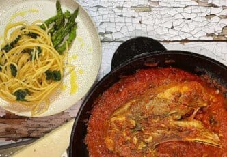 Cast-Iron Lamb Chops with a Wild Garlic and Asparagus Spaghetti by Jack O'Keeffe