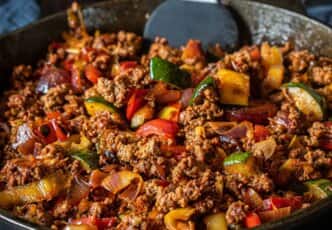 Poêlée de boeuf aux poivrons