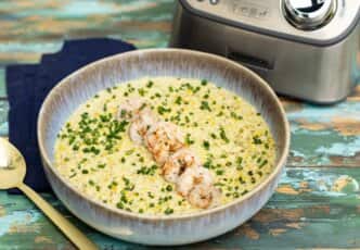 Grilled Prawns and Charred Corn Chowder by Nico Reynolds
