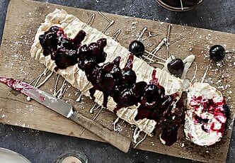 White Chocolate and Cherry Roulade