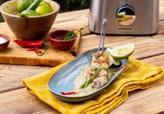 Grilled Prawns with Ecuadorian Peanut Sauce by Nico Reynolds
