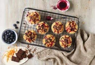 Muffins au chocolat et aux myrtilles