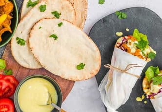 Chawarma au poulet avec pittas sans gluten