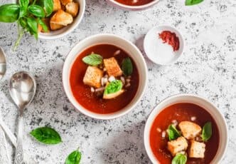 Red Onion Soup with Ciabatta Croutons