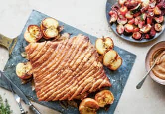 Slow-Cooked Pork Belly with Roasted Apple Ketchup by Theo Michaels