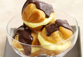 Profiteroles with Hot Chocolate