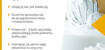 Jak wykorzystać aquafabę w wegańskich wypiekach? - infografika.