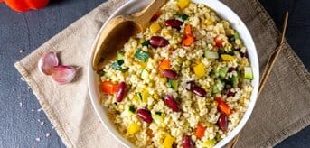 kaszotto z kolorowymi warzywami