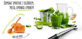 domowe smoothie z ogórkiem, miętą, limonką i imbirem
