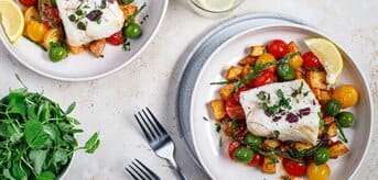 Dorsz z pomidorkami i ziemniakami. - tytułowa