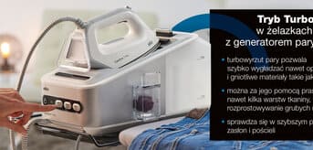 Tryb Turbo w żelazkach z generatorem pary Braun - infografika