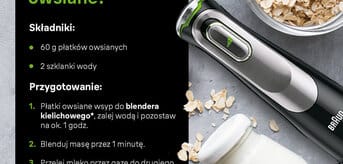 Jak zrobić mleko owsiane? Potrzebne składniki i sposób przygotowania - infografika