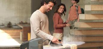 Braun CareStyle 7 Pro steam generator iron in use