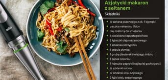 Azjatycki makaron z seitanem - infografika