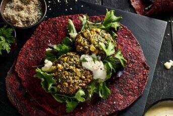 Wraps à la betterave et falafels