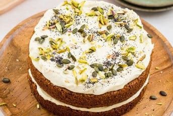 Génoise à la pulpe, au jus de carottes et gingembre