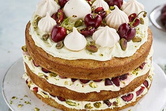 Morello Cherry and Lime Courgette Cake with Mascarpone Frosting