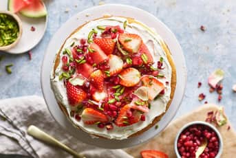 Watermelon and Rose Layer Cake