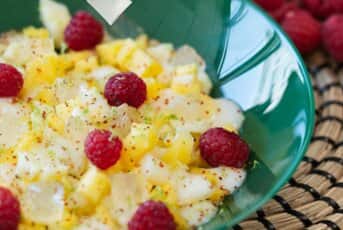 Salade de fruits, sirop à l’aloé vera