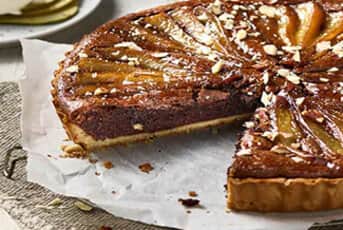 Pear and chocolate frangipane tart
