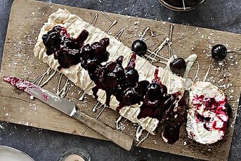 White Chocolate and Cherry Roulade