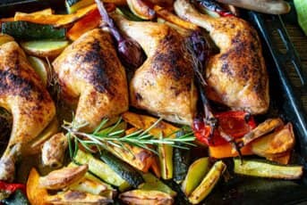 Poulet au four pomme de terre courgette